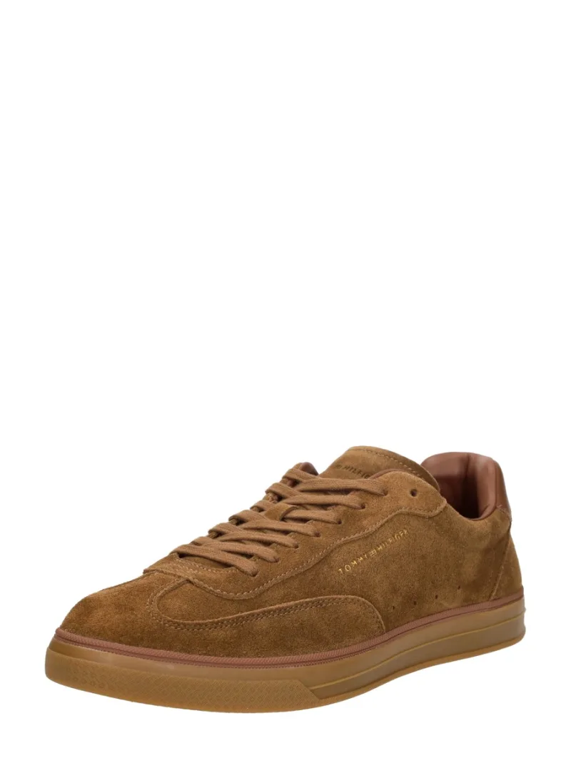 Tommy Hilfiger TH Lo Lux Suede Sneaker, lage sneakers voor heren in cognac, foto 2 van 2