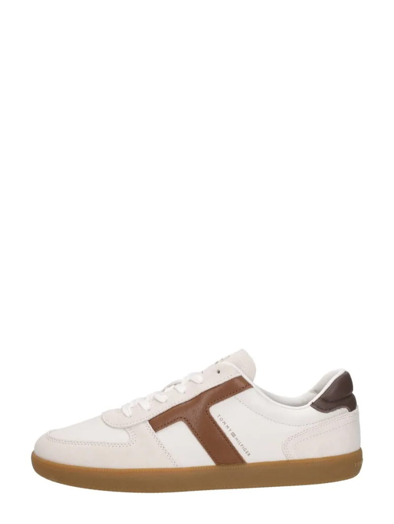 Tommy Hilfiger TH Tribeca Sneaker Mix, lage sneakers voor heren in gebroken wit, foto 1 van 4