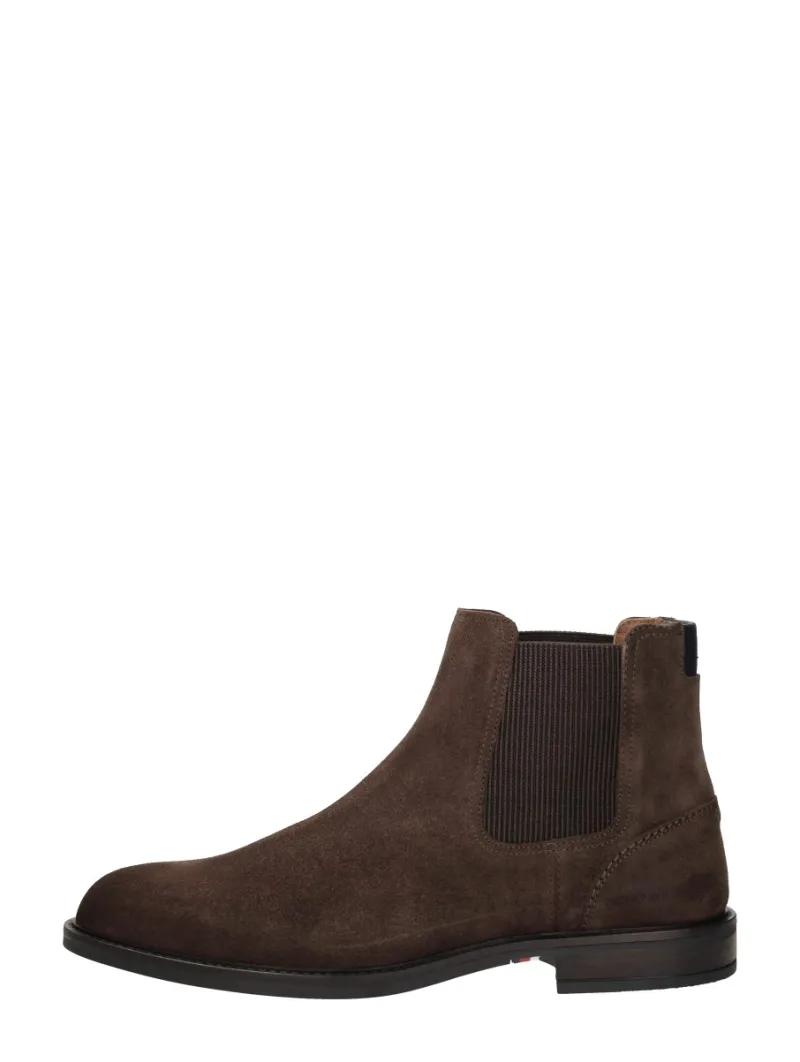 Tommy Hilfiger Corporate Dressy Suede Chelsea, enkellaarsjes & boots voor heren in donkerbruin