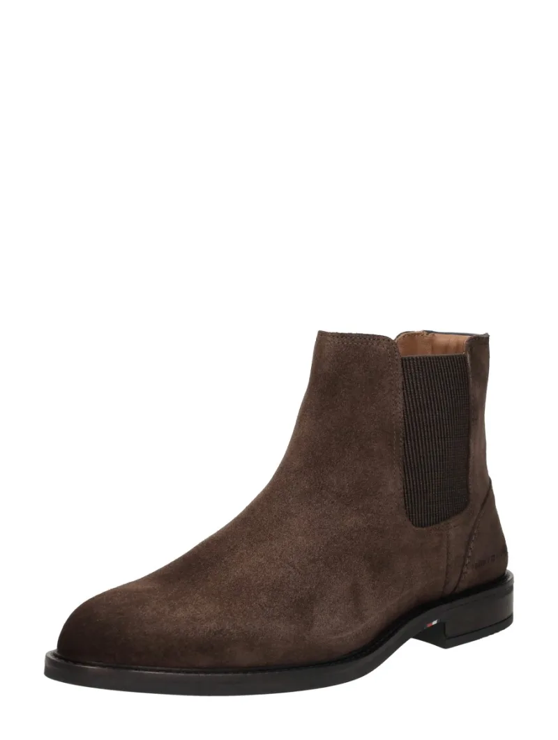 Tommy Hilfiger Corporate Dressy Suede Chelsea, enkellaarsjes & boots voor heren in donkerbruin, foto 2 van 2