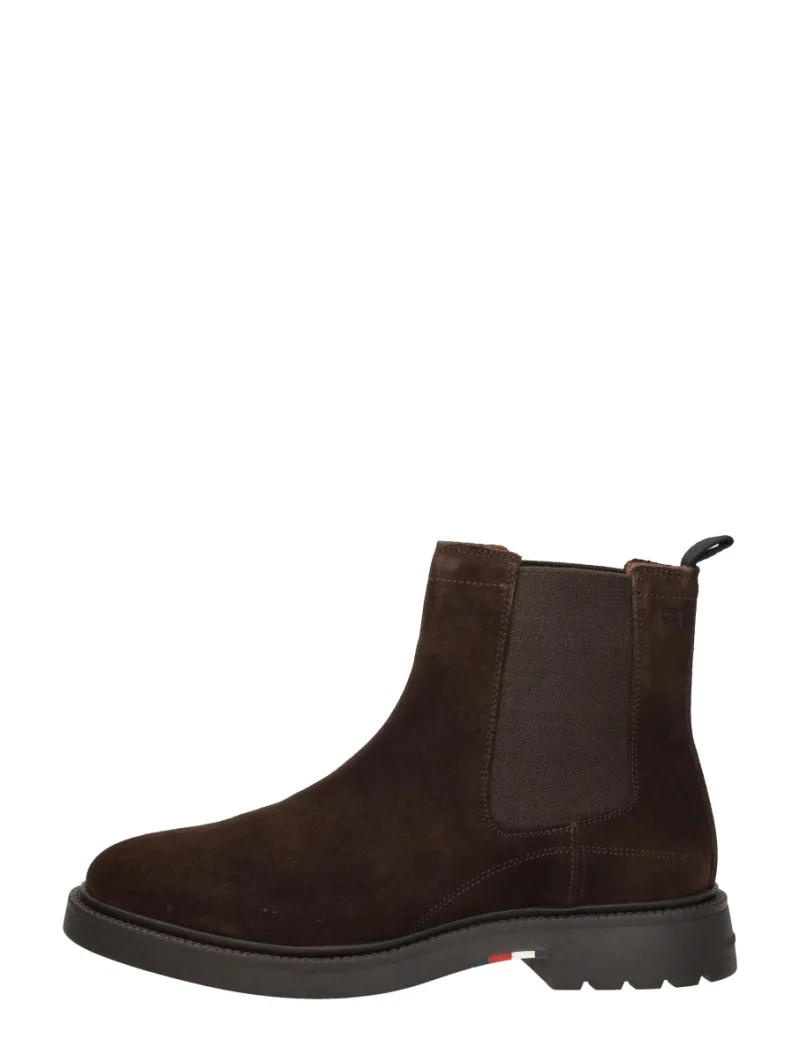 Tommy Hilfiger Corporate Casual Suede Chelsea, enkellaarsjes & boots voor heren in donkerbruin