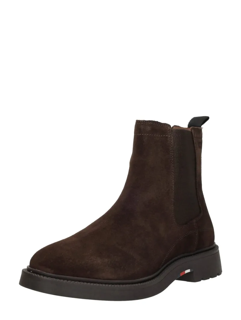 Tommy Hilfiger Corporate Casual Suede Chelsea, enkellaarsjes & boots voor heren in donkerbruin, foto 2 van 2