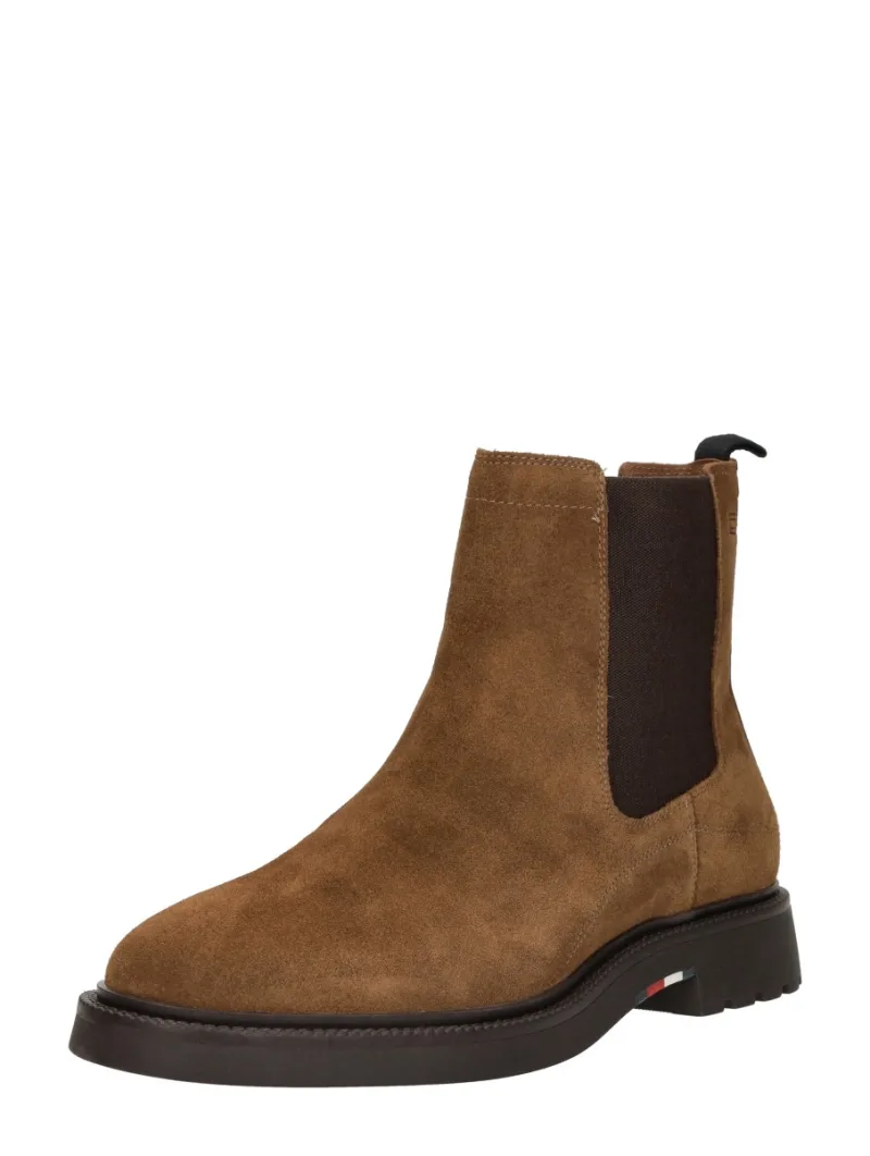Tommy Hilfiger Corporate Casual Suede Chelsea, enkellaarsjes & boots voor heren in cognac, foto 2 van 2