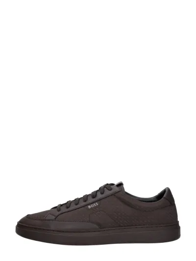 Hugo Boss Kieran Tennis, lage sneakers voor heren in donkerbruin, foto 1 van 4