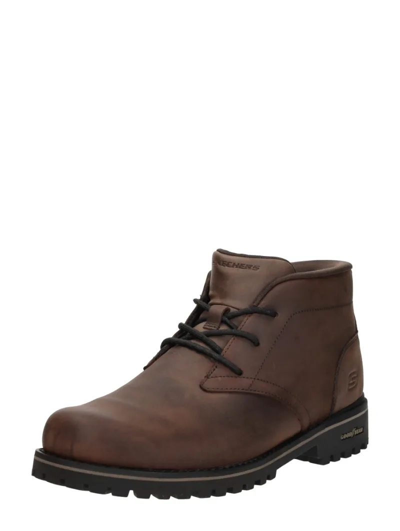 Skechers Slip-Ins: Quintero - Damien, hoge veterschoenen voor heren in donkerbruin, foto 2 van 2