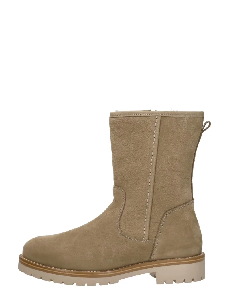 Sub55 Enkellaarsjes Plat, enkellaarsjes plat voor dames in beige