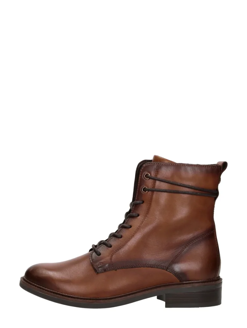 Remonte Veterschoenen Hoog, hoge veterschoenen voor dames in cognac