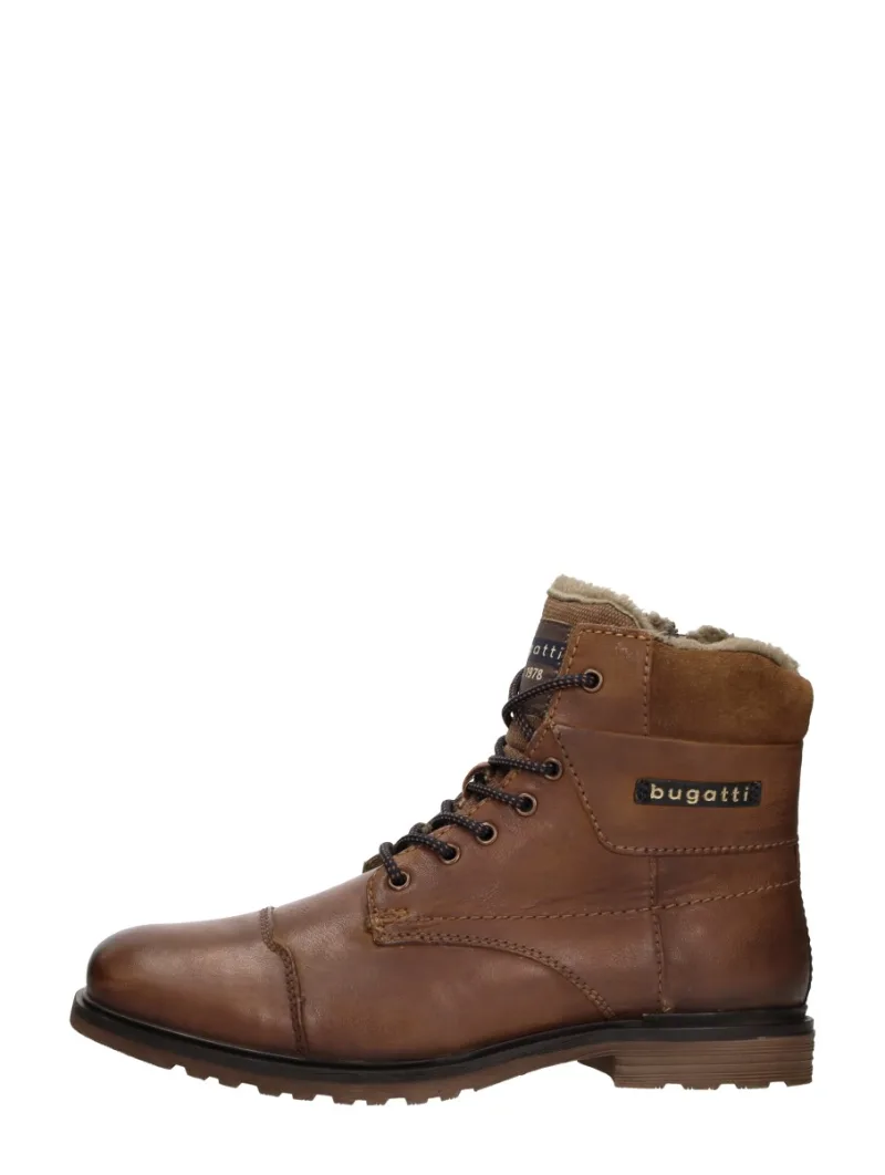 Bugatti Veterschoenen Hoog, hoge veterschoenen voor heren in cognac, foto 1 van 4