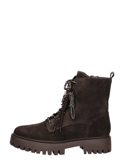 Guess Fizzle, hoge veterschoenen voor dames in donkerbruin, foto 1 van 4