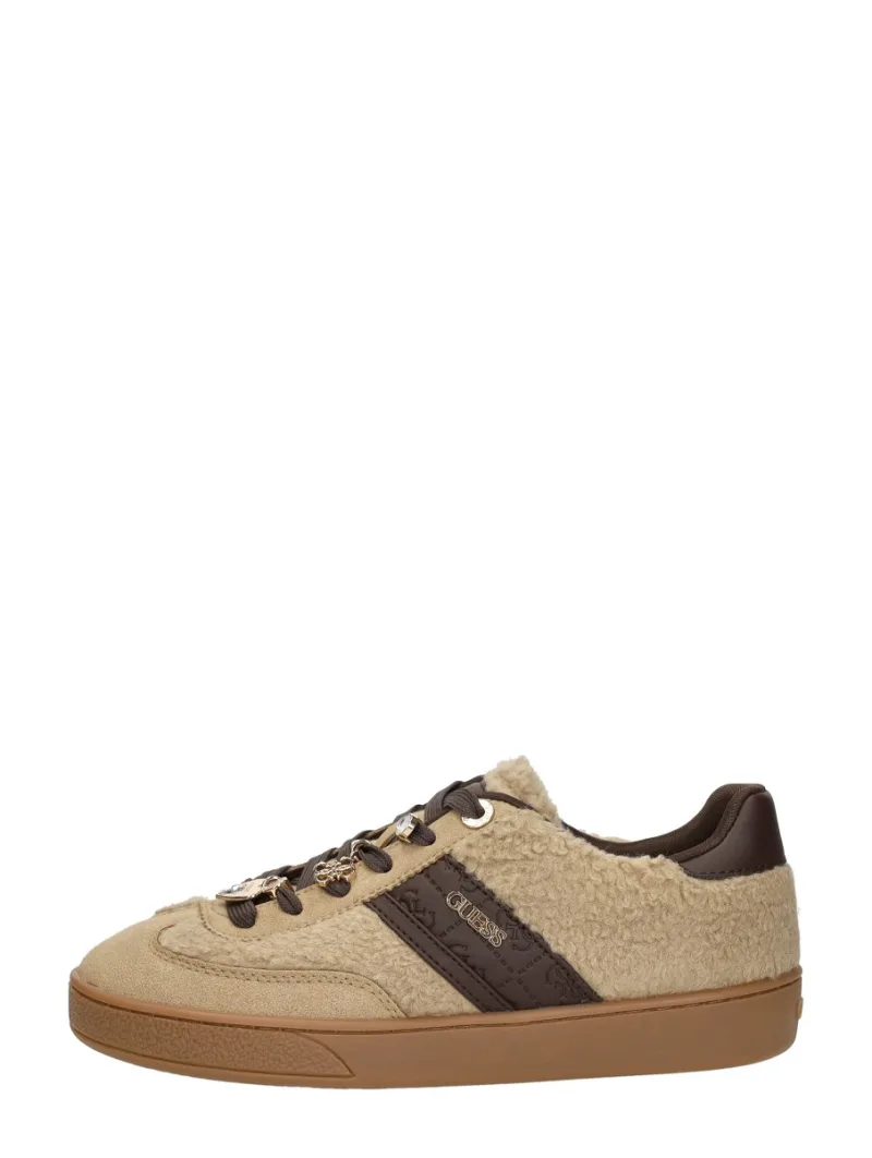 Guess Naoki 3, lage sneakers voor dames in beige, foto 1 van 4