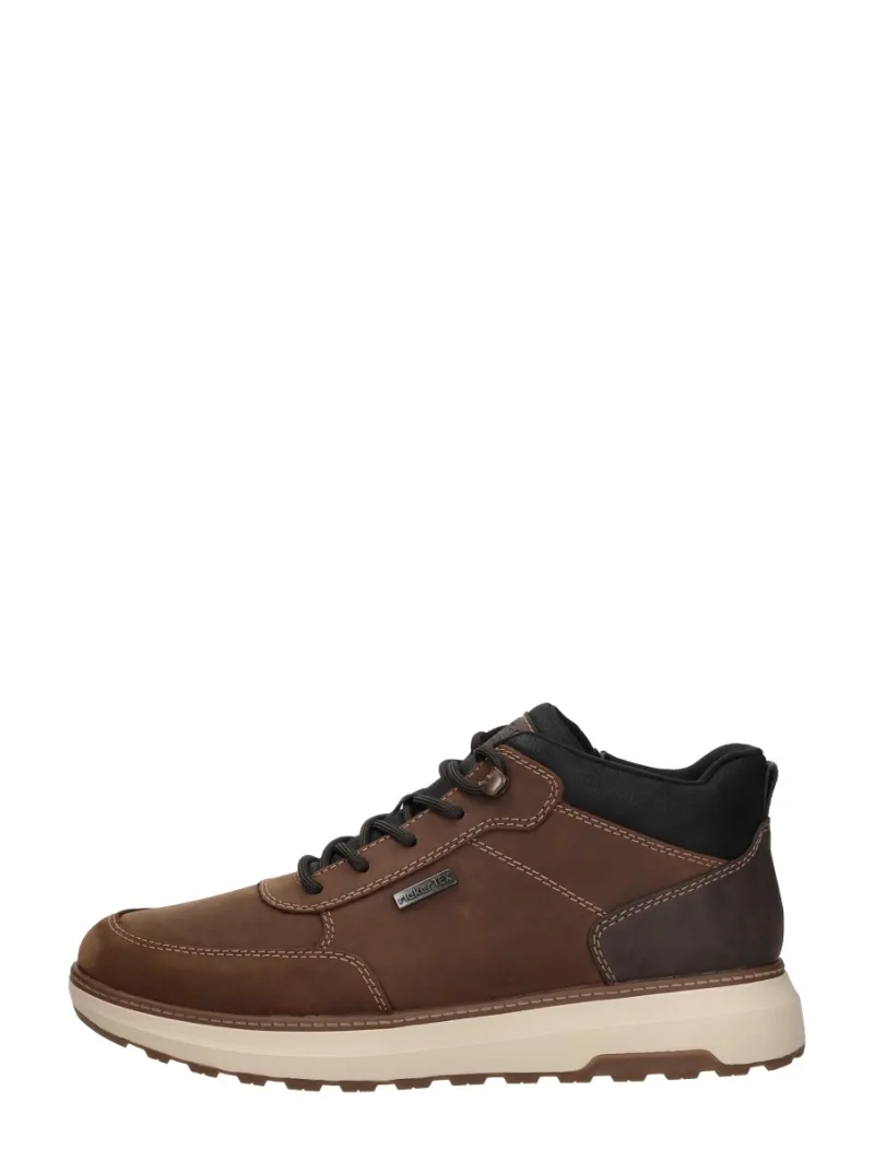 Rieker Veterschoenen Hoog, hoge veterschoenen voor heren in cognac