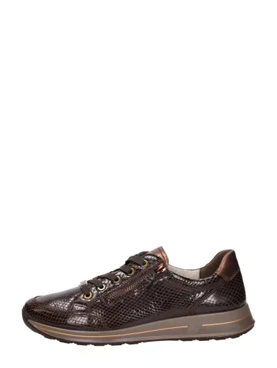 Ara Osaka 2.0 Bruin Lak, lage veterschoenen voor dames in bruin croco lak, foto 1 van 4