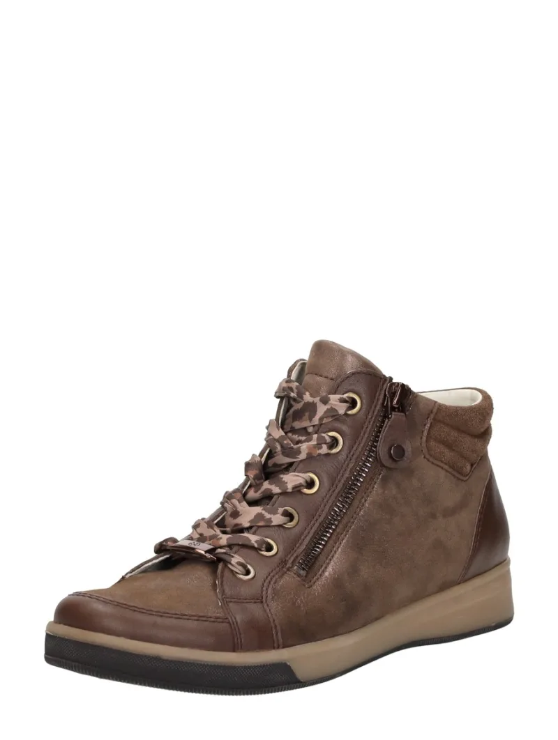 Ara Rom-ST-High-Soft, hoge veterschoenen voor dames in donkerbruin, foto 2 van 2