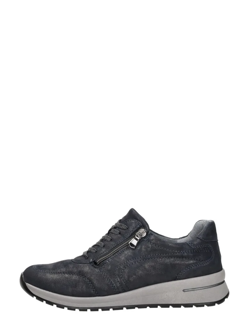 Waldläufer H-Inessa, lage veterschoenen voor dames in blauw