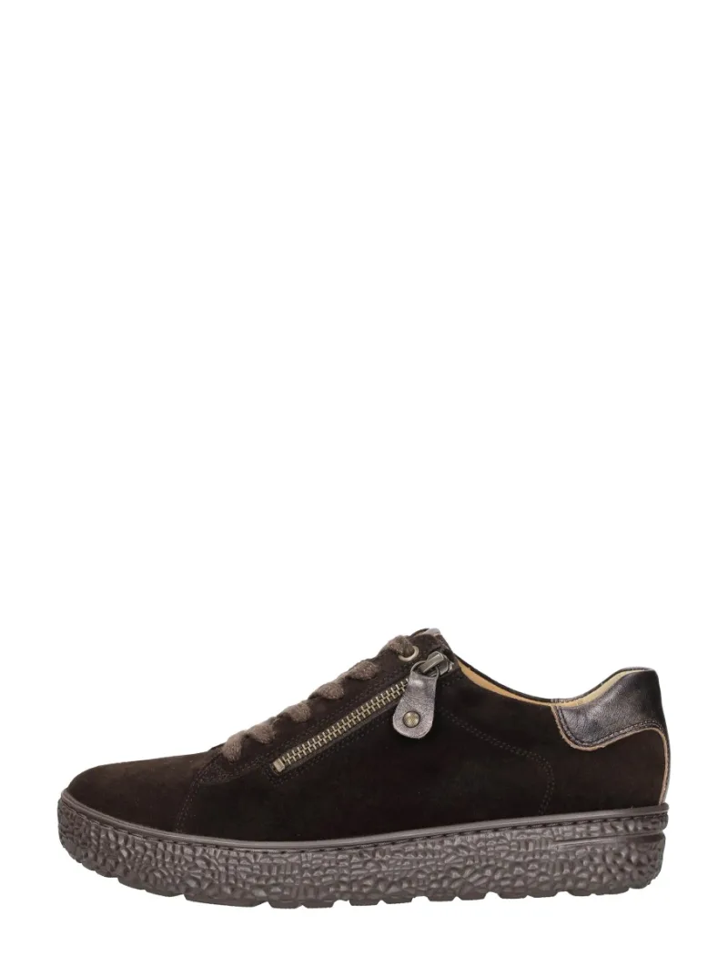 Hartjes Phil Shoe, lage veterschoenen voor dames in donkerbruin