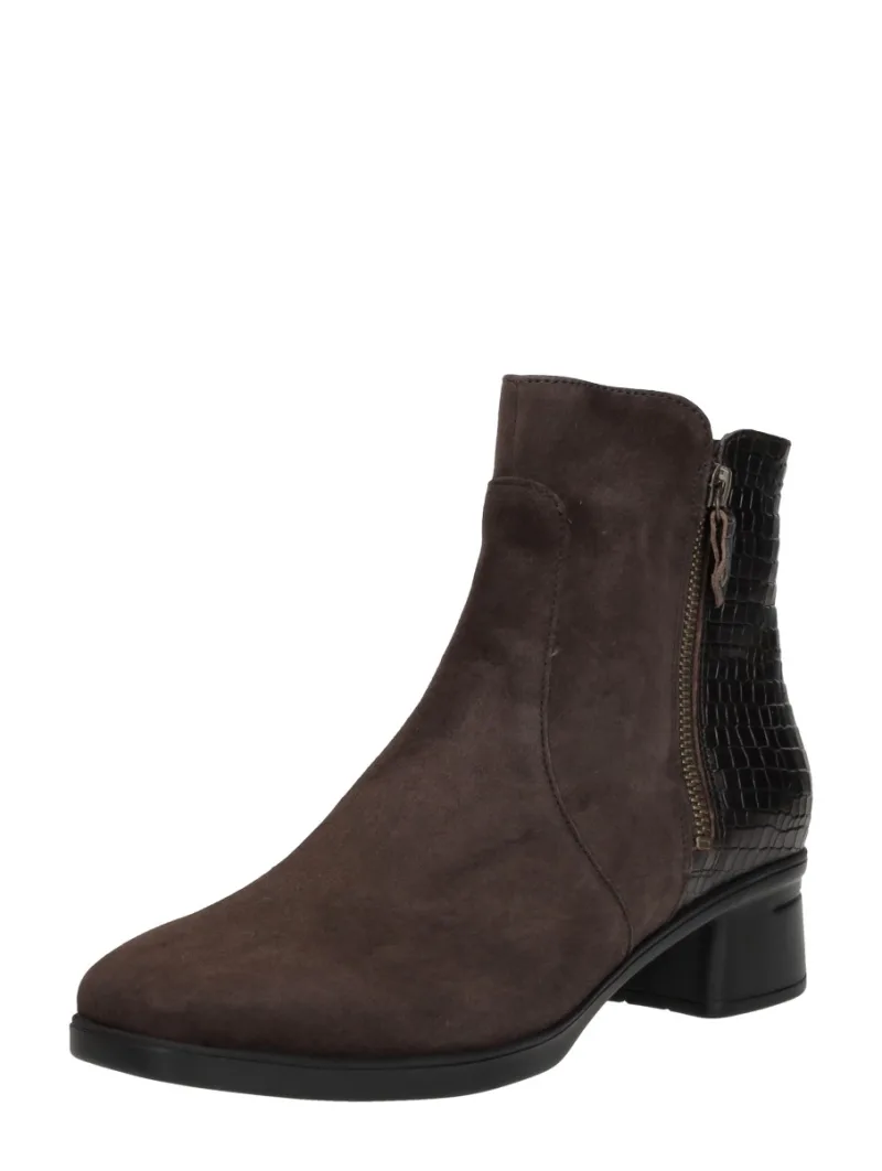 Hartjes Blues Boot, enkellaarsjes hak voor dames in donkerbruin, foto 2 van 2