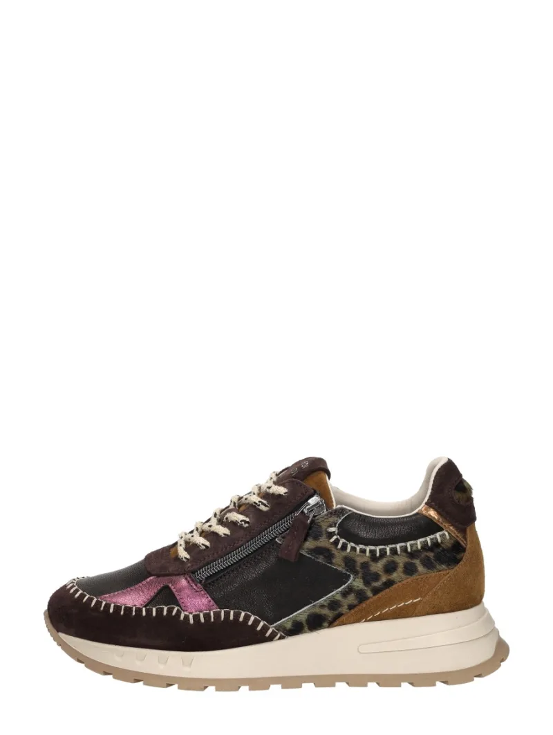 Piedi Nudi Hedy, lage sneakers voor dames in donkerbruin