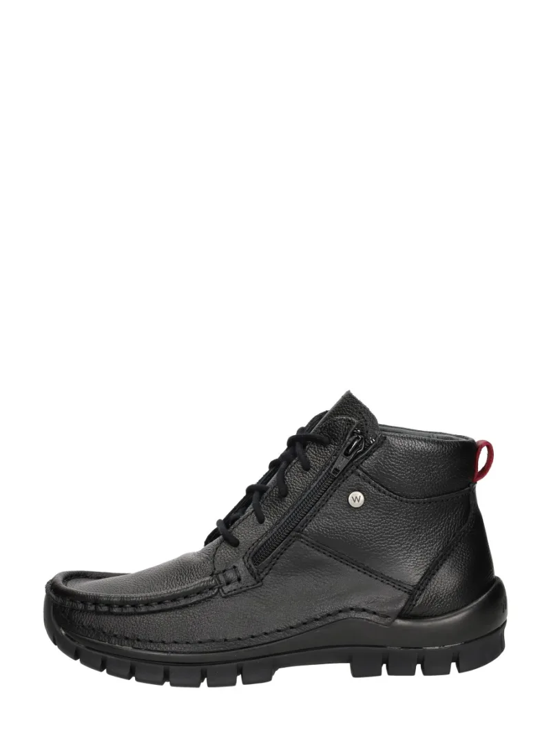 Wolky Boost, hoge veterschoenen voor dames in zwart