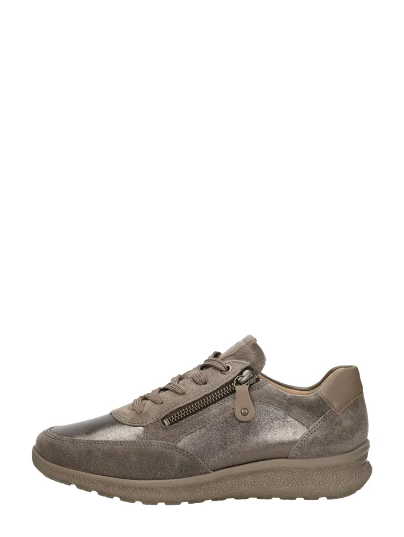 Hartjes Rap Shoe, lage veterschoenen voor dames in taupe