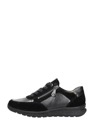 Hartjes Rap Shoe, lage veterschoenen voor dames in zwart, foto 1 van 4