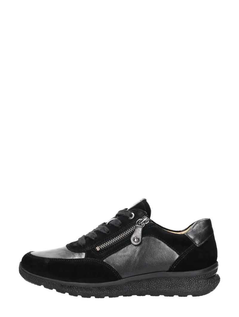Hartjes Rap Shoe, lage veterschoenen voor dames in zwart