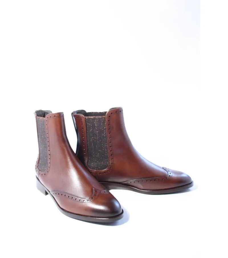 Pertini 15180, enkellaarsjes & boots voor dames in cognac