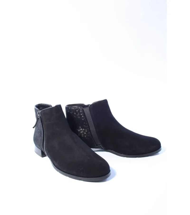 Hassia Madeira 302113, enkellaarsjes & boots voor dames in zwart