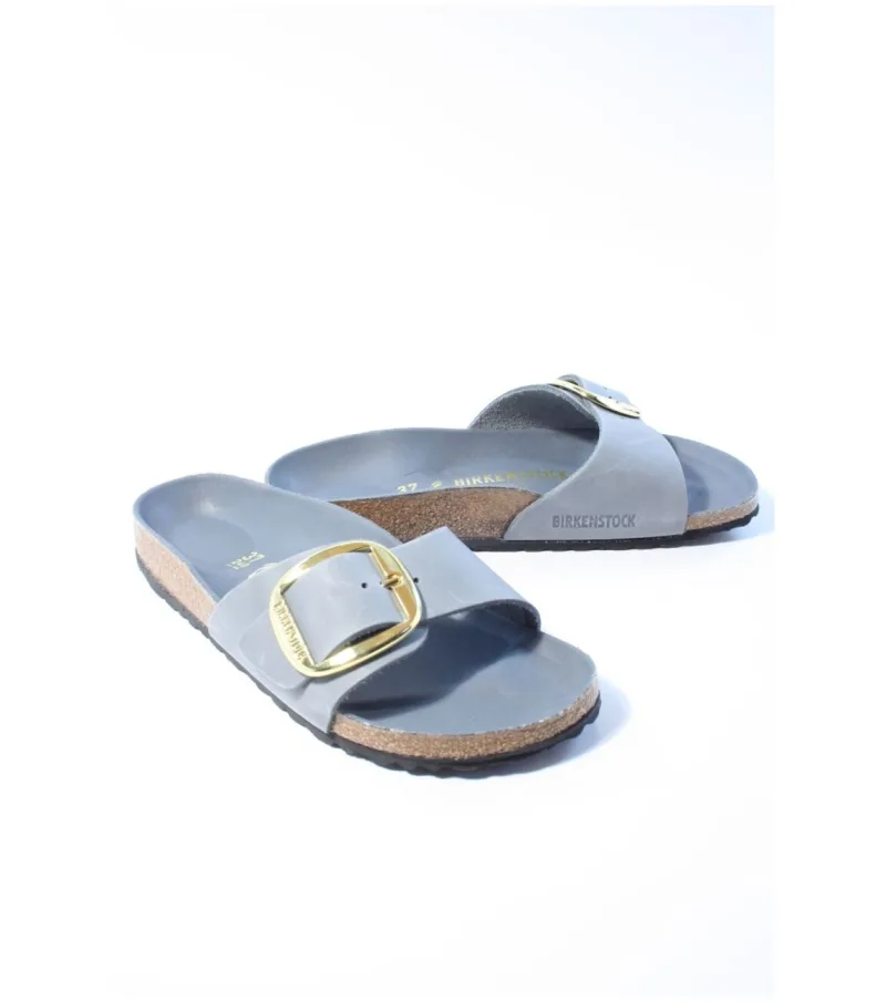 Birkenstock Madrid Big Buckle, slippers voor dames in blauw