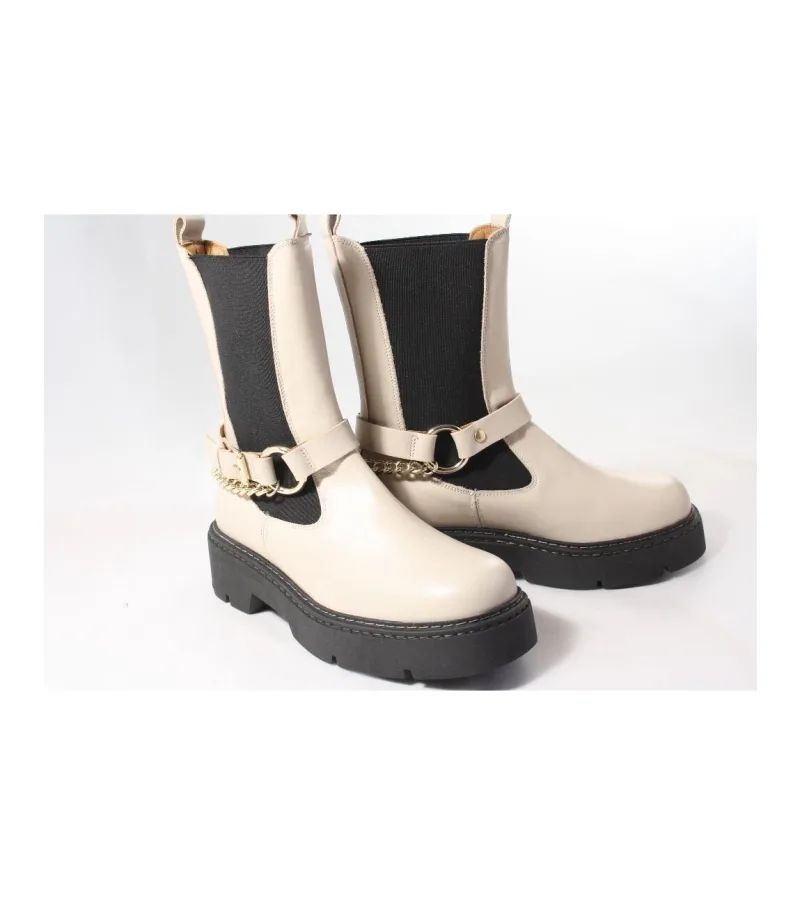 Toral biker boots, laarzen voor dames in beige