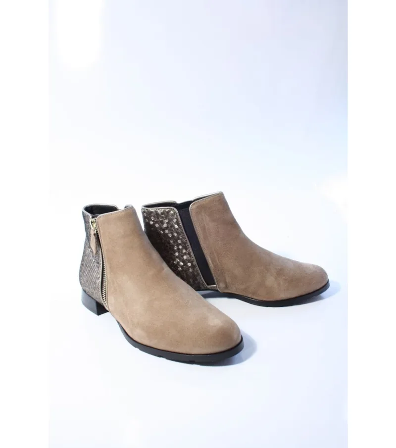 Hassia Madeira 302113, enkellaarsjes & boots voor dames in taupe