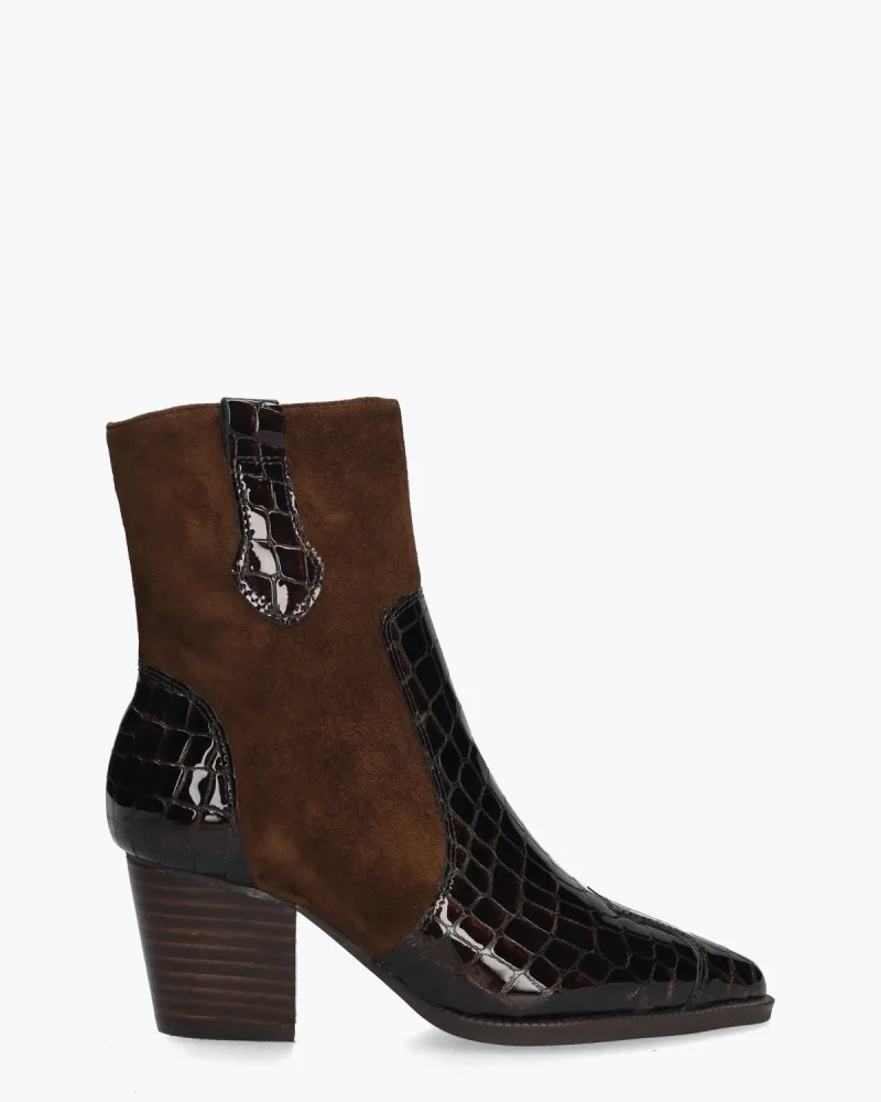 Di Lauro Vivian Ray Sybylle, enkellaarsjes & boots voor dames in cognac/donkerbruin