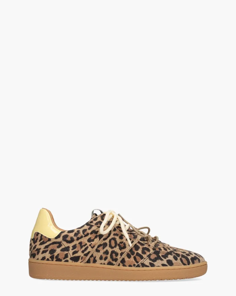 DWRS Label Poona Leopard, sneakers voor dames in bruin