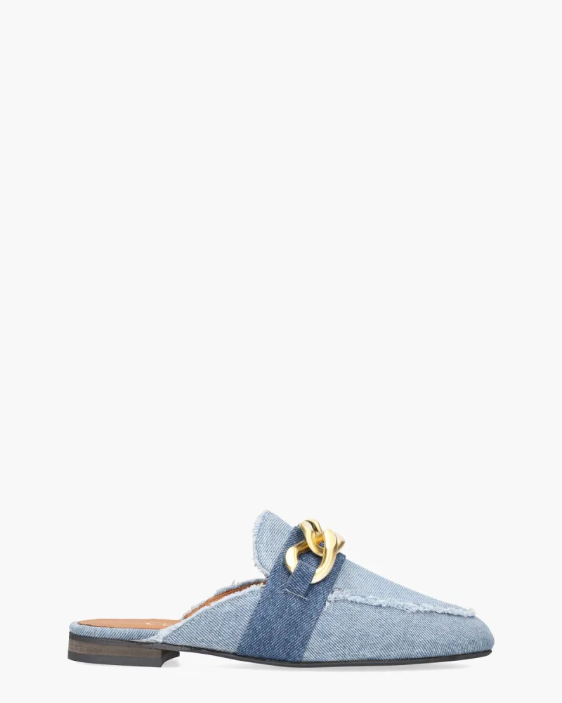 Gioia Tianna Jeansblauw, instappers & loafers voor dames in blauw