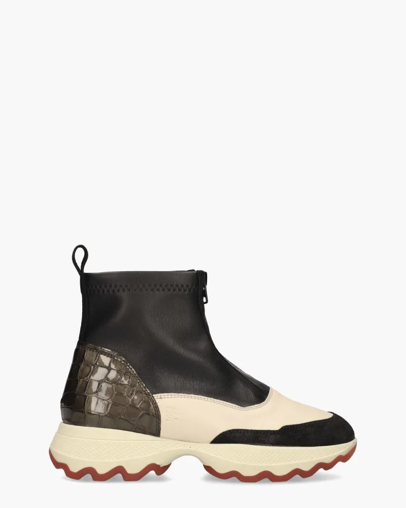 DLSport 6346, enkellaarsjes & boots voor dames in zwart/multicolor