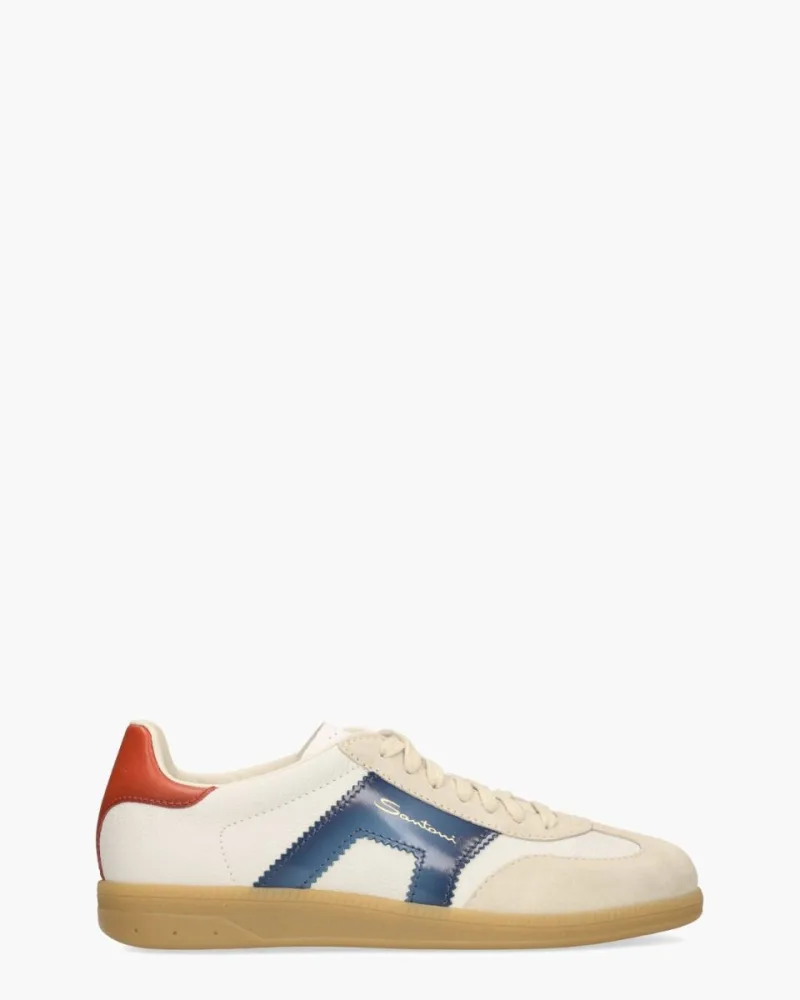 Santoni 21965 Off-White/, sneakers voor heren in beige