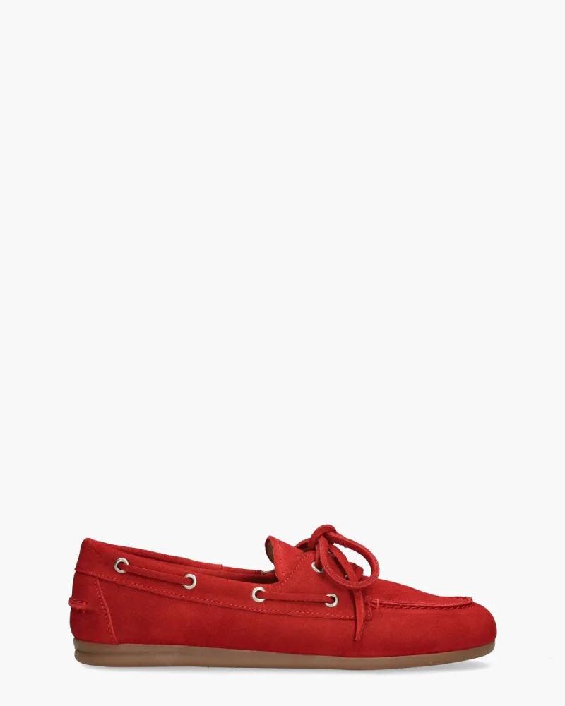 Posa Boat Brushed, instappers & loafers voor dames in rood
