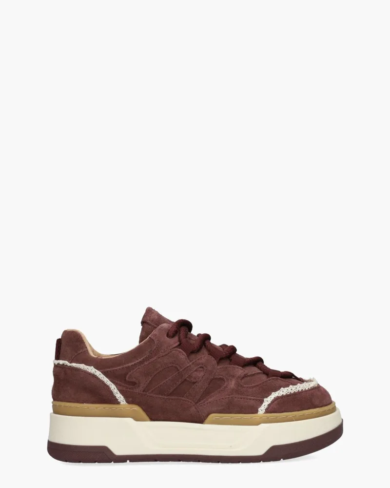 DWRS Label Walton Crochet Bordeauxrood, sneakers voor dames in rood