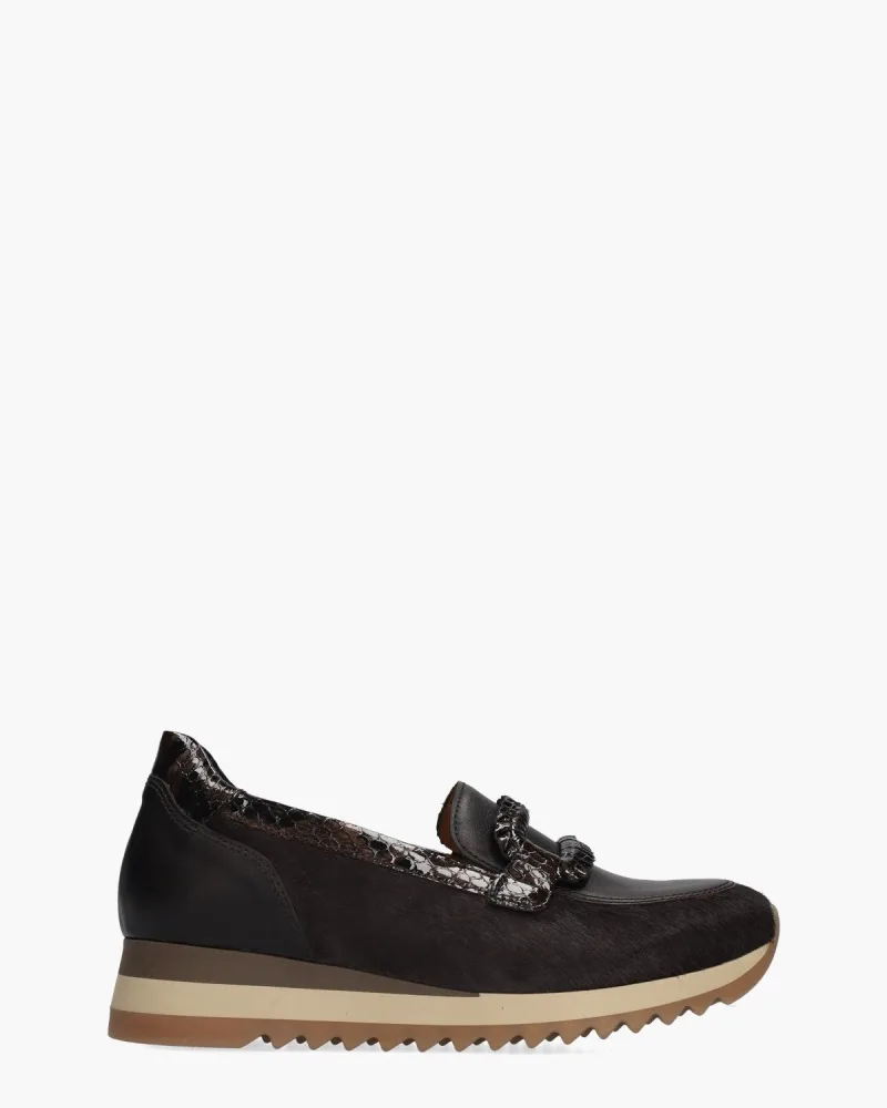 Gabor 4010.01.003, instappers & loafers voor dames in donkerbruin
