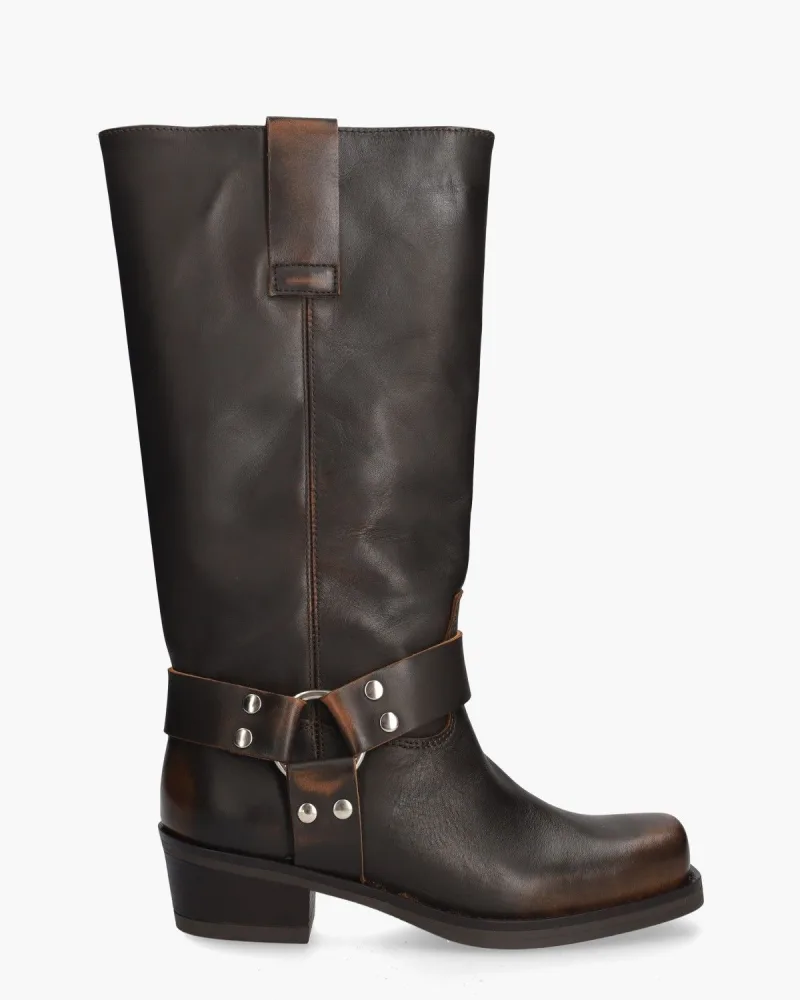 Posa Texas Boot, enkellaarsjes & boots voor dames in donkerbruin