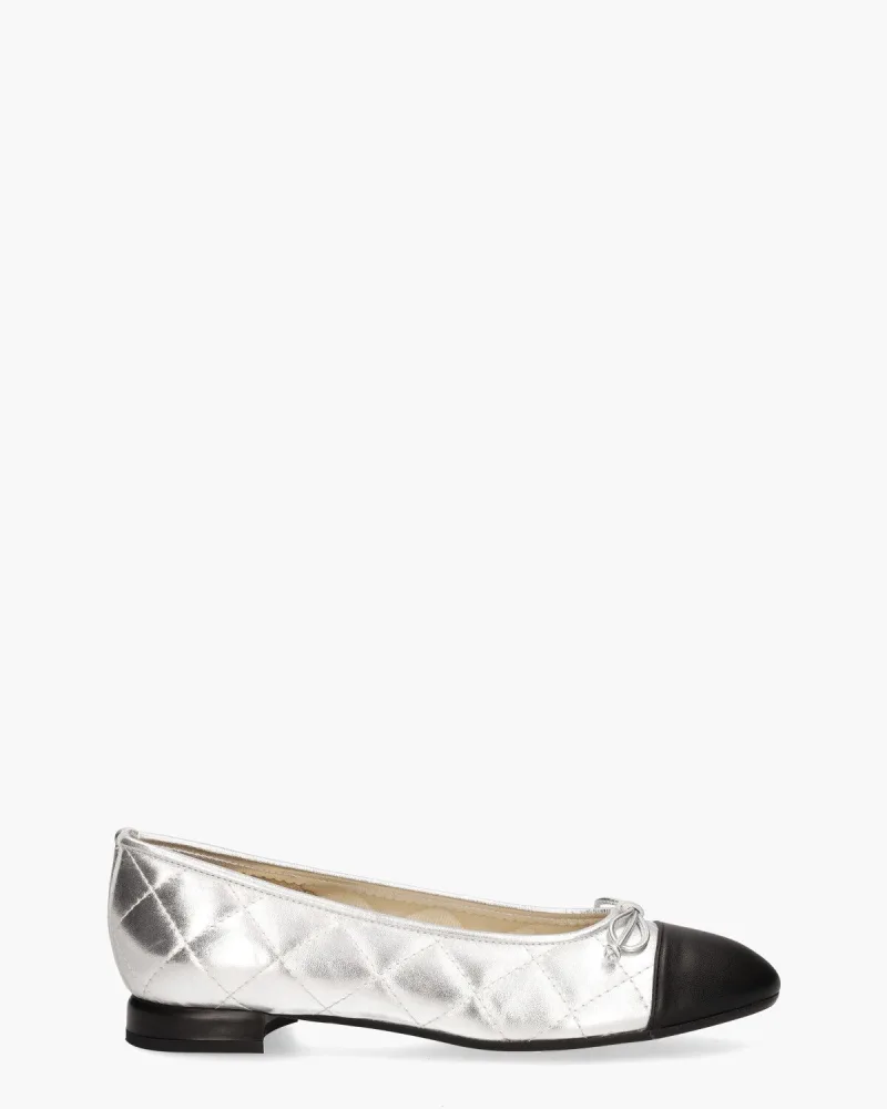 Brunate 10405 Zilver/ 's, ballerina's voor dames in zwart
