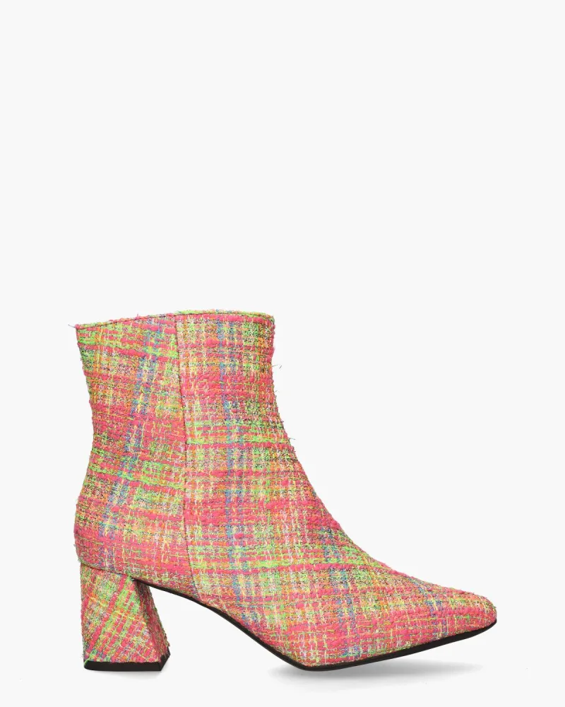 DWRS Label Lugano Tweed, enkellaarsjes & boots voor dames in roze