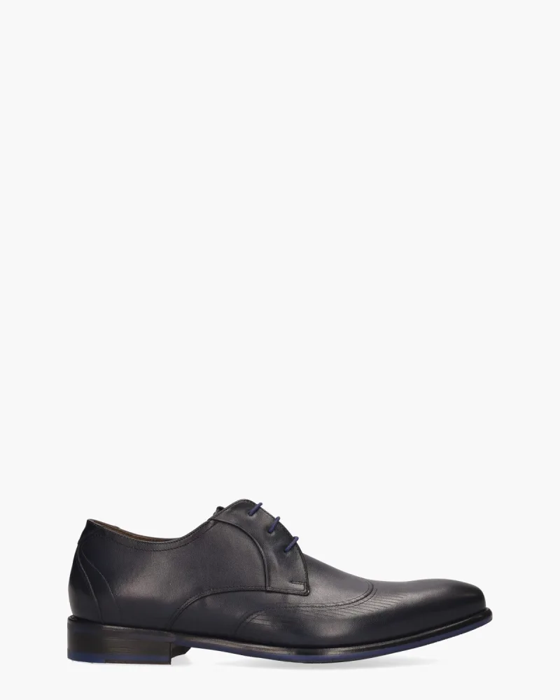 Floris Van Bommel De Stijler 42.01, veterschoenen voor heren in blauw
