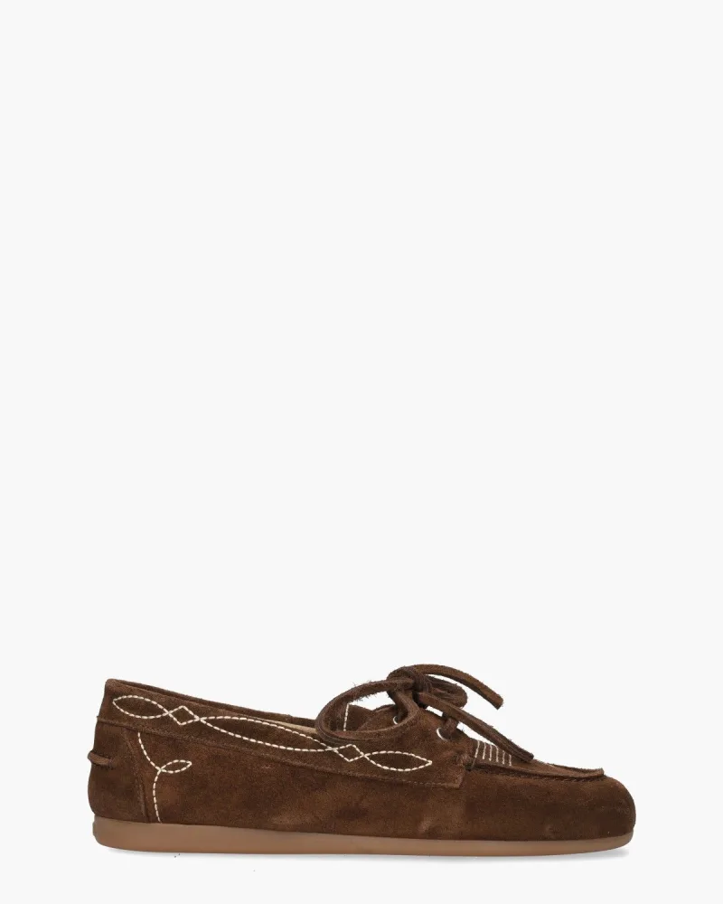 Posa Boat Prairie, instappers & loafers voor dames in donkerbruin