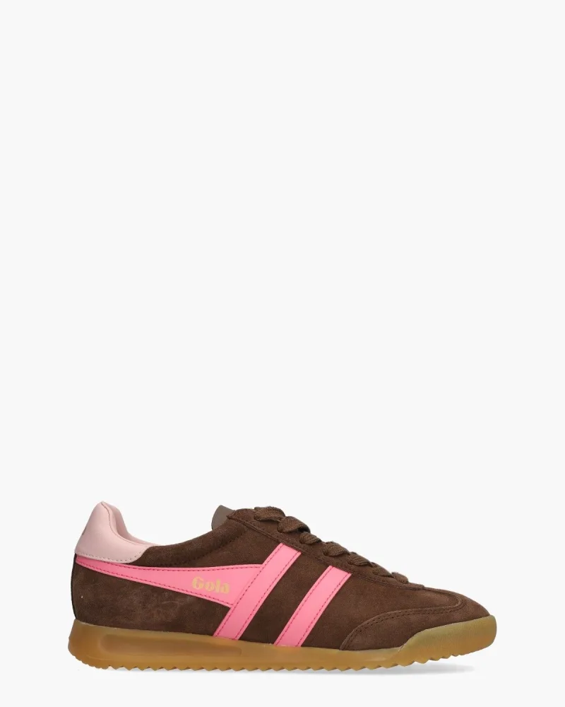 Gola Torpedo, sneakers voor dames in donkerbruin/roze
