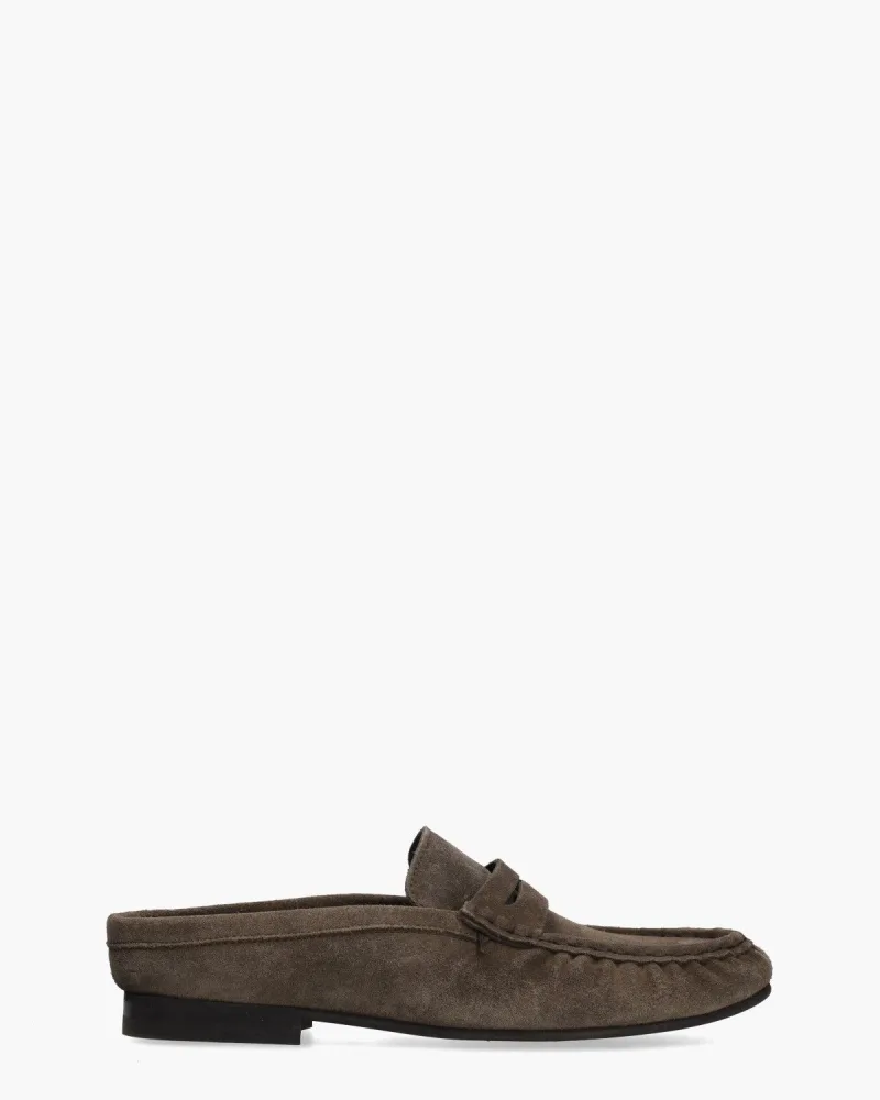 Posa Penny Wrinkle Mule, slippers voor dames in bruin