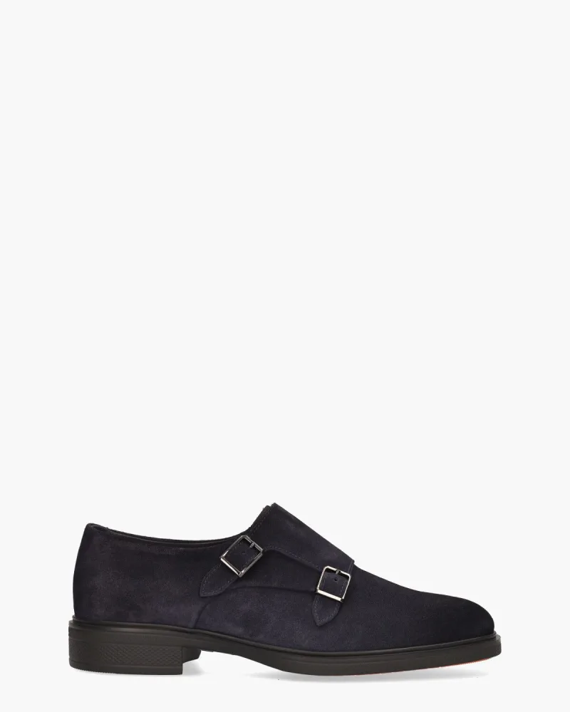 Santoni 18949, nette schoenen voor heren in donkerblauw