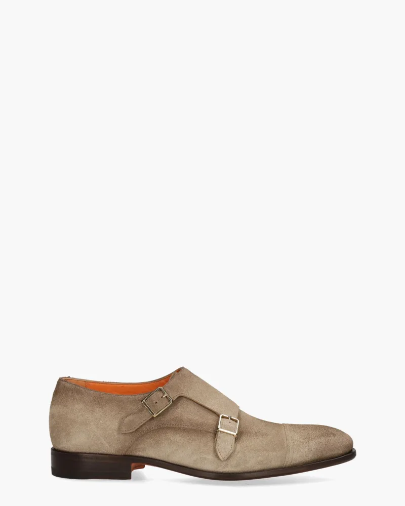Santoni 18085, nette schoenen voor heren in lichtbruin
