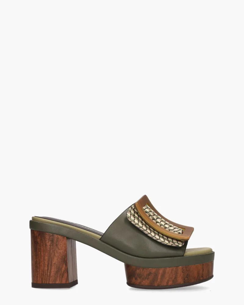Noa Harmon Guadalupe, slippers voor dames in groen