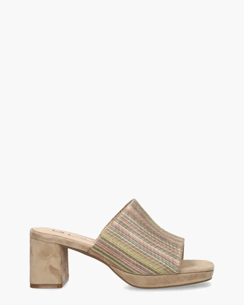 Di Lauro Toria, slippers voor dames in beige/multicolor