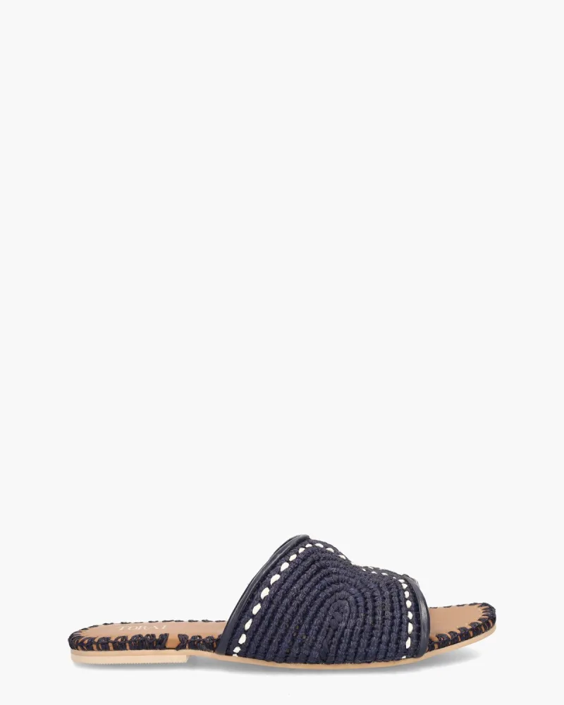 Toral Betty, slippers voor dames in donkerblauw